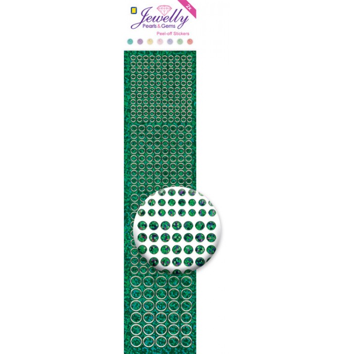 Jewelly Pearls & Gems Dots Diamond Green, 2 sheets 