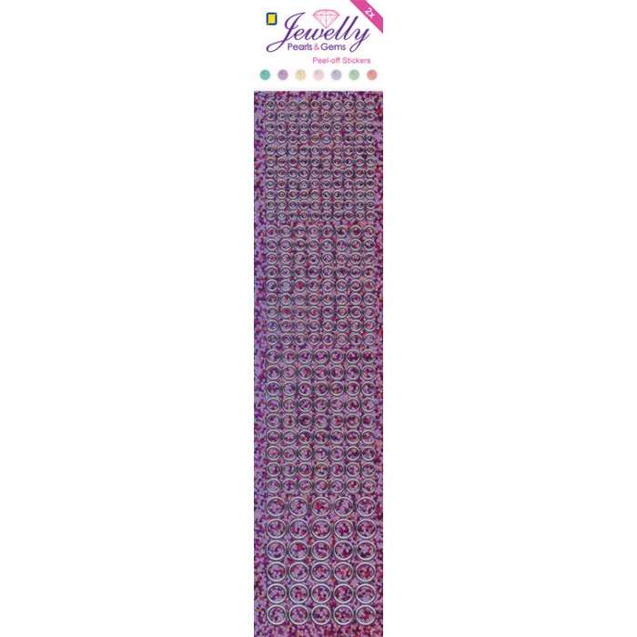 Jewelly P&G Dots Diamond Purple 2 sheets 5x23cm 