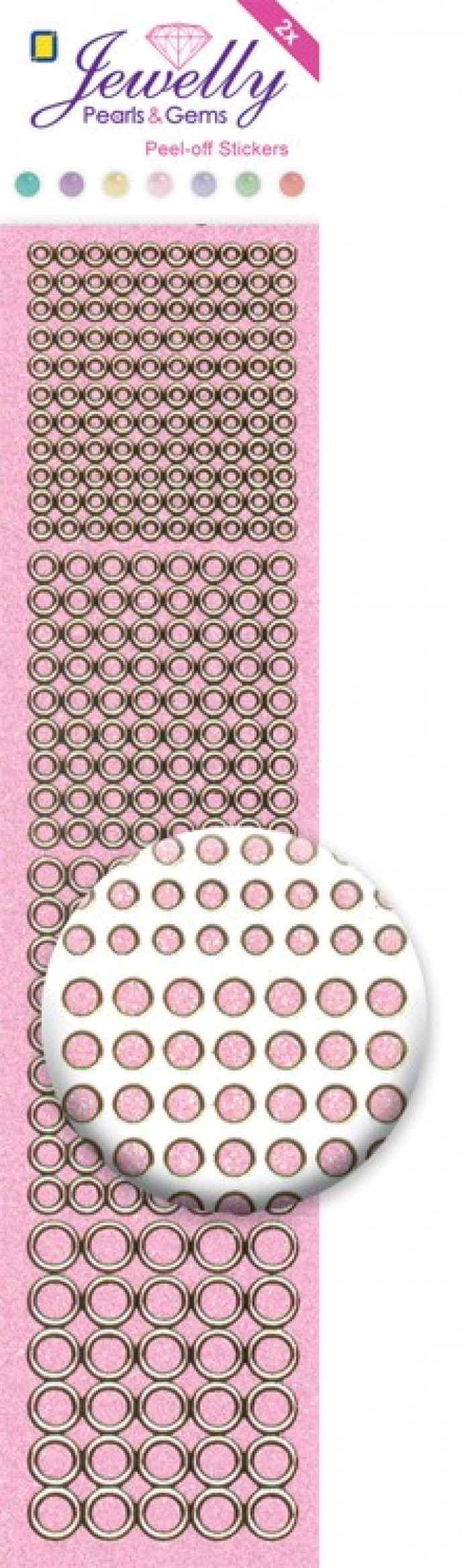 Jewelly Pearls & Gems Dots GT Pink, 2 sheets 
