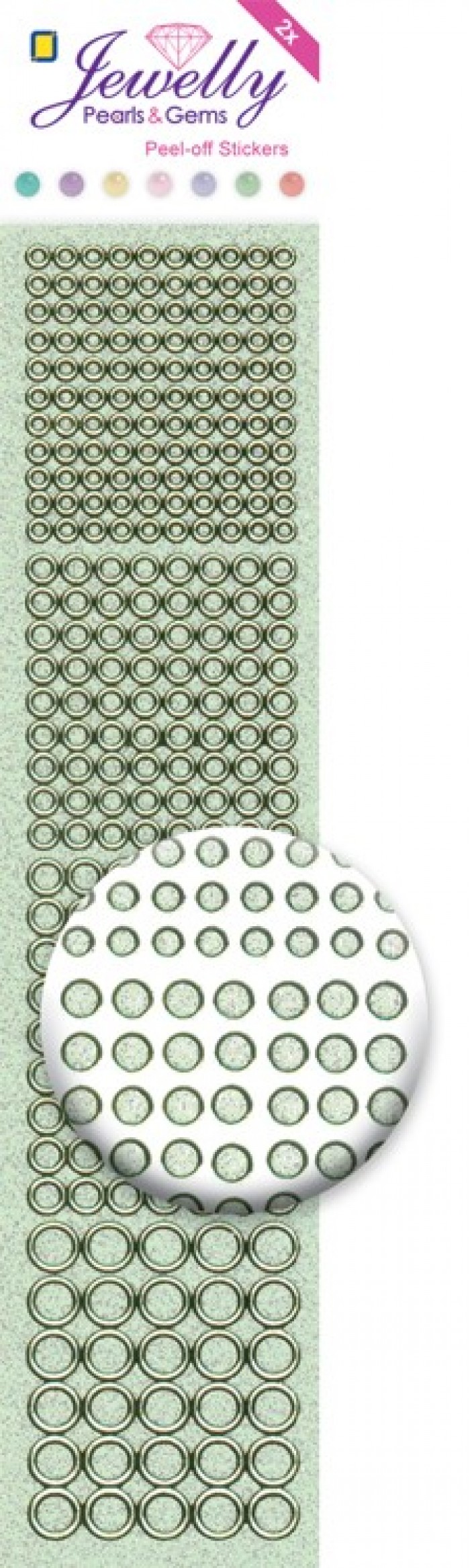 Jewelly Pearls & Gems Dots GT Green, 2 sheets