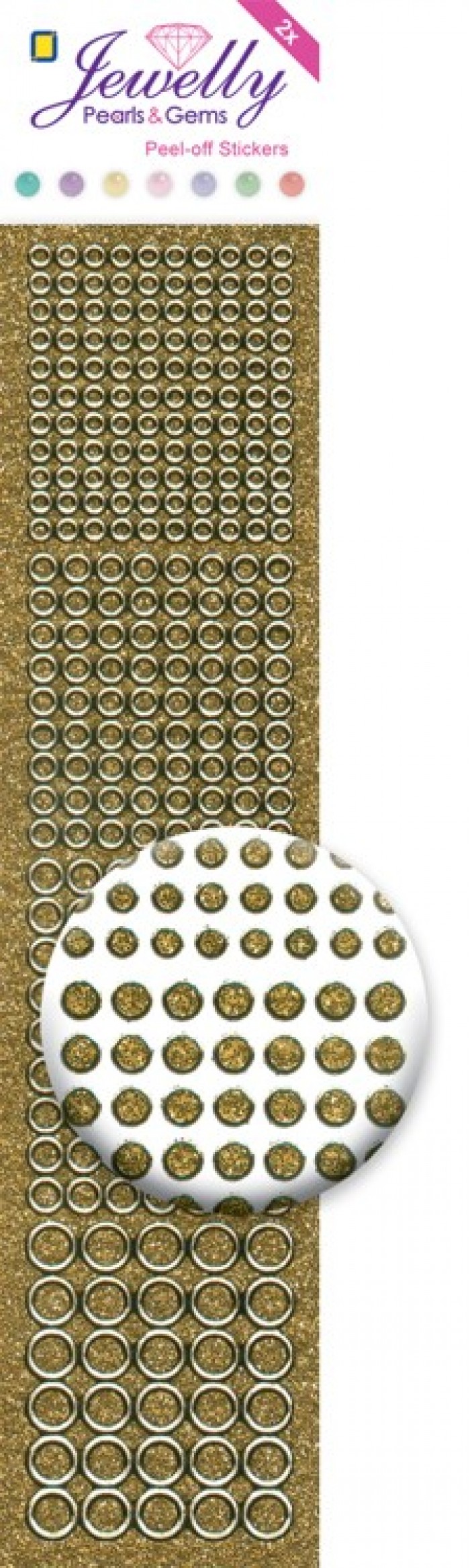 Jewelly Pearls & Gems Dots UFG Gold, 2 sheets 