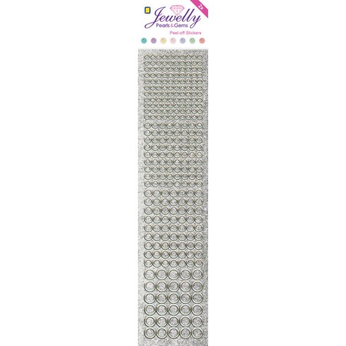Jewelly P&G Dots Pearl Silver 2 sheets 5x23 cm 