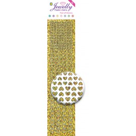 Jewelly Pearls & Gems Hearts Diamond Gold, 2 sheets