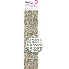  Jewelly Pearls & Gems Hearts Diamond Silver, 2 sheets
