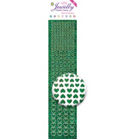 Jewelly Pearls & Gems Hearts Diamond Green, 2 sheets