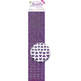 Jewelly Pearls & Gems Hearts Diamond Purple, 2 sheets