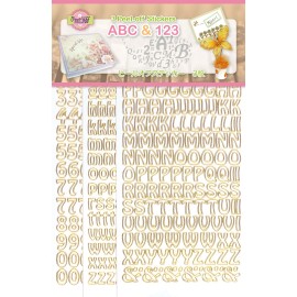 Nr. 1 Set Goud-wit ABC - 123 Peel-Off Stickers