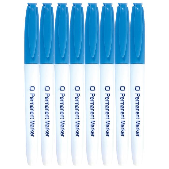 Permanent Markers Blue 8x 