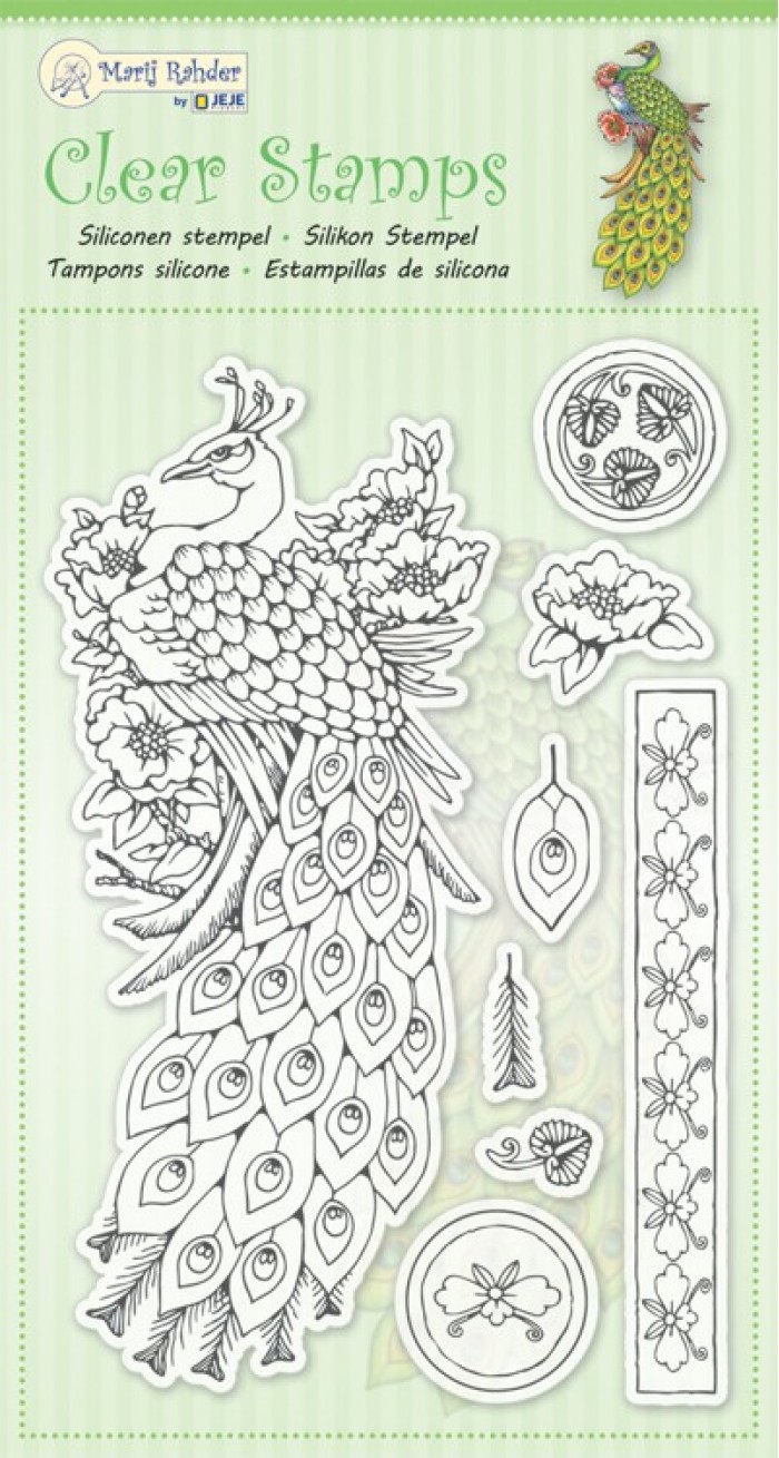MRJ Clear stamps Peacock