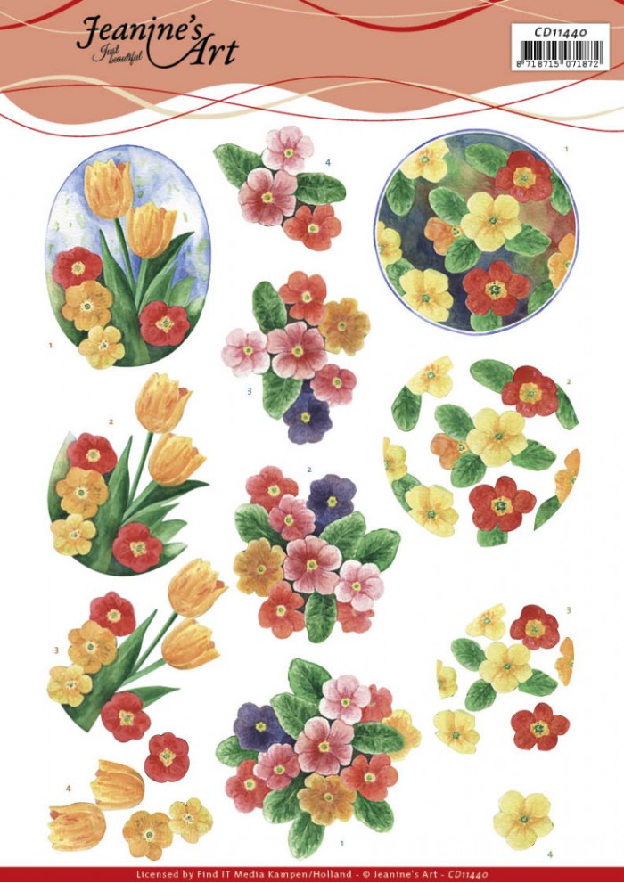 3D Cutting Sheet - Jeanine's Art - Aquarel Spring Flowers