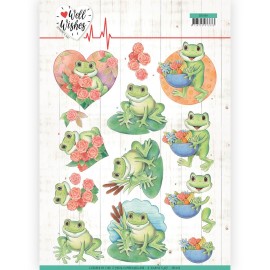 Frogs Well Wishes 3D Cutting Sheet by Jeanine's Art
