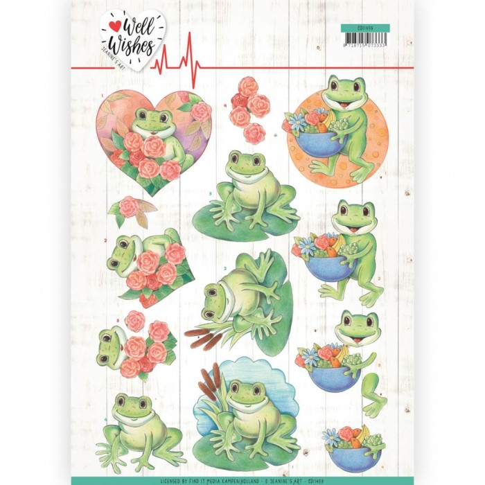 Frogs Well Wishes 3D Cutting Sheet by Jeanine's Art