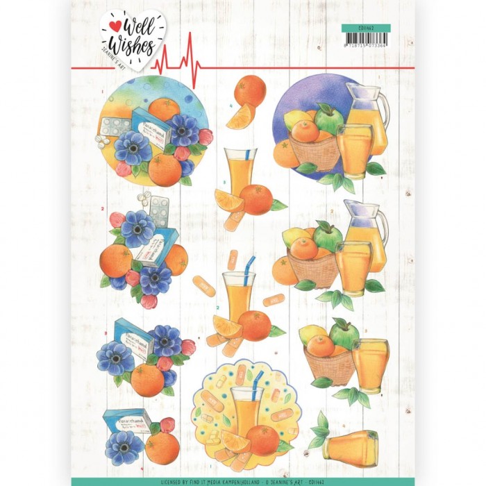 Pills and Vitamins Well Wishes 3D Cutting Sheet by Jeanine's Art