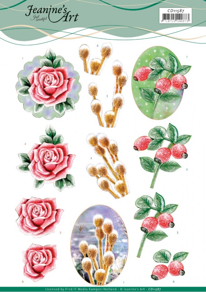 3D Cutting Sheet - Jeanine's Art - Winter Flowers