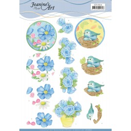 Blue Flower 3D Cutting Sheet by Jeanine's Art