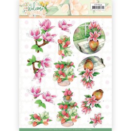 Pink Magnolia - Welcome Spring 3D Cutting Sheet  by Jeanine's Art