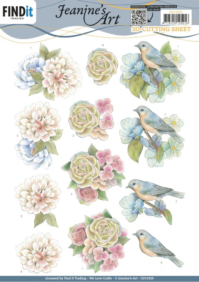Blue Bird Cutting Sheet, Jeanines Art