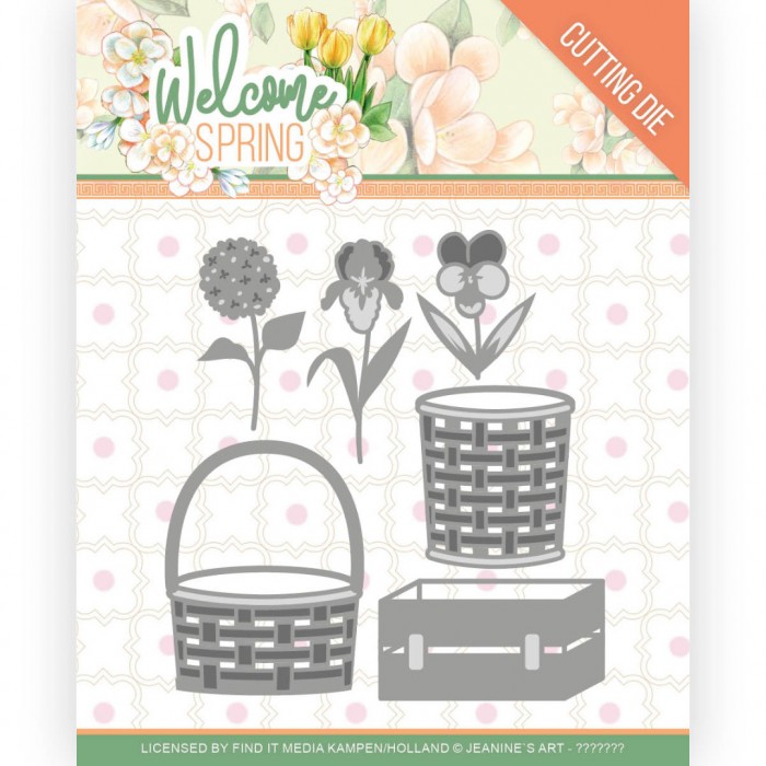 Spring Basket - Welcome Spring Cutting Die by Jeanine's Art