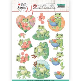 Frogs Well Wishes 3D Push-Out Sheet by Jeanine's Art