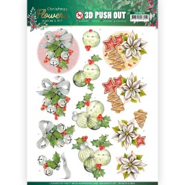 Christmas Bells - Christmas Bells Christmas Flowers 3D-Push-Out Sheet by Jeanine's Art