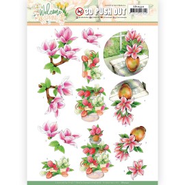 Pink Magnolia - Welcome Spring - 3D-Push-Out Sheet