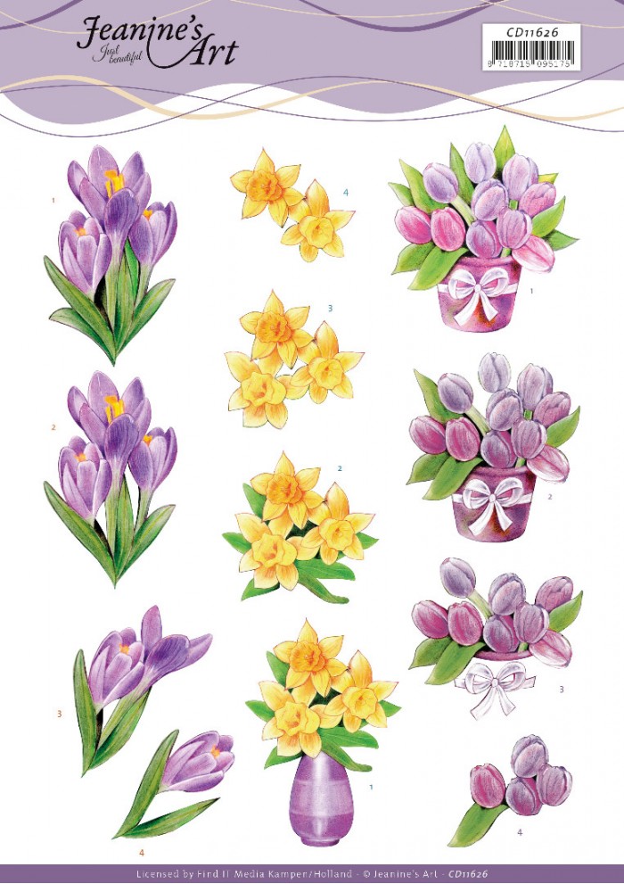  Spring Flowers 3D Cutting Sheet Jeanine`s Art