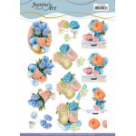 Blue Flowers Cutting Sheet, Jeanines Art