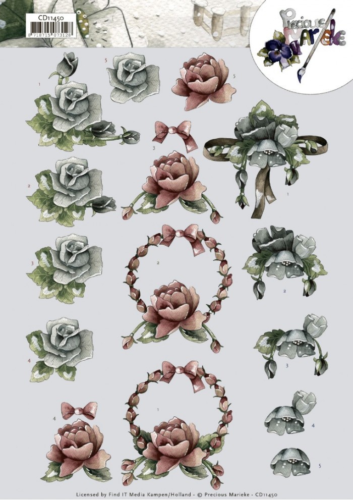 All kinds of roses 3D Cutting Sheet by Precious Marieke