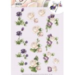 Purple Flowers 3D Cutting Sheet by Precious Marieke