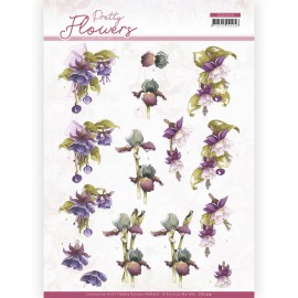 Purple Flowers - Pretty Flowers 3D Cutting Sheet by Precious Marieke
