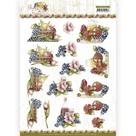 3D Cutting Sheet - Precious Marieke - Flowers and Fruits - Flowers and Grapes