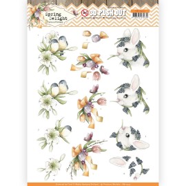Young Animals Spring Delight 3D-Push-Out Sheet by Precious Marieke
