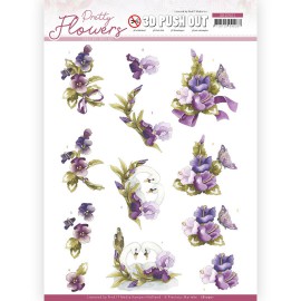 Flowers and Swan - Pretty Flowers 3D-Push-Out Sheet by Precious Marieke