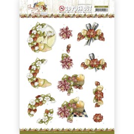 3D Push Out - Precious Marieke - Flowers and Fruits - Flowers and Strawberries