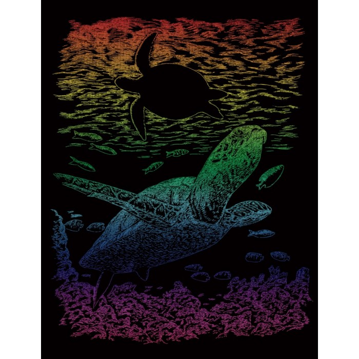 SEA TURTLE Rainbow Engraving 