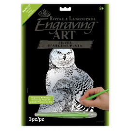 SNOWY OWLS Silver Engraving