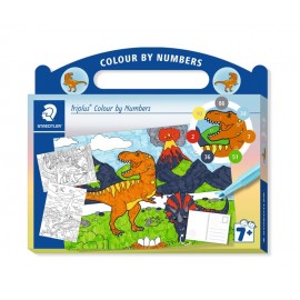 triplus mixed set colour by numbers Dinosaur