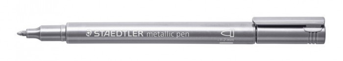 metallic pen zilver