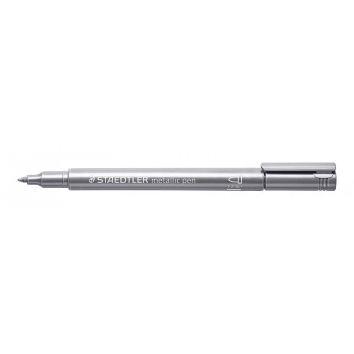 metallic pen zilver 