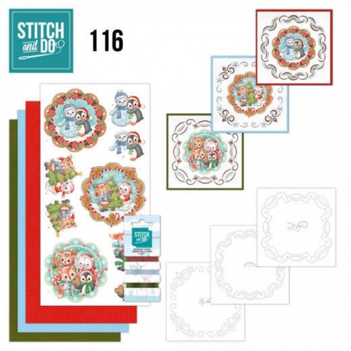 Nr. 116 Lieve Winterdieren - Sweet Christmas van Yvonne Creations - Stitch and Do