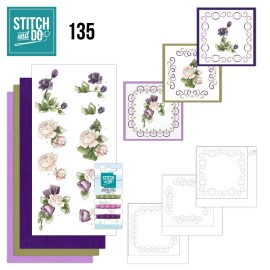 Nr. 135 Purple Flowers by Precious Marieke voor Stitch and Do