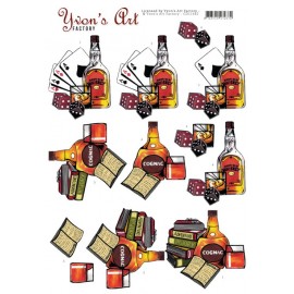 Cognac en Whiskey 3D Knipvel van Yvon's Art