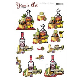 Tequila en wodka 3D Knipvel van Yvon's Art