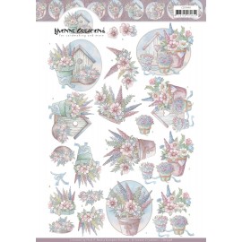 Flowers in Pastel 3D Cutting Sheet by Yvonne Creations