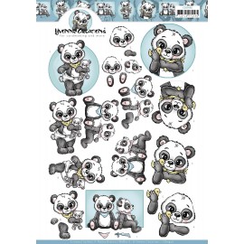 Panda Hugs 3D Cutting Sheet - Yvonne Creations