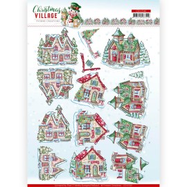 Christmas Houses Christmas Village 3D Cutting Sheet by Yvonne Creations