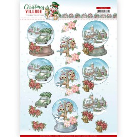 Christmas Globes Christmas Village 3D Cutting Sheet by Yvonne Creations