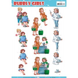 3D cutting sheet - Yvonne Creations - Bubbly Girls - Professions