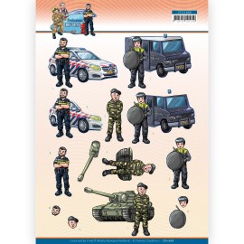Police - Big Guys Professions 3D Cutting Sheet