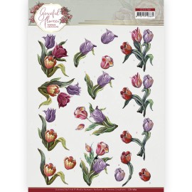 3D Cutting Sheet - Yvonne Creations - Graceful Flowers - Colourful Tulips